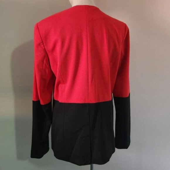 Vintage SPIEGEL Red & Black Colorblock Suit Jacket. Size 10. - Picture 2 of 8